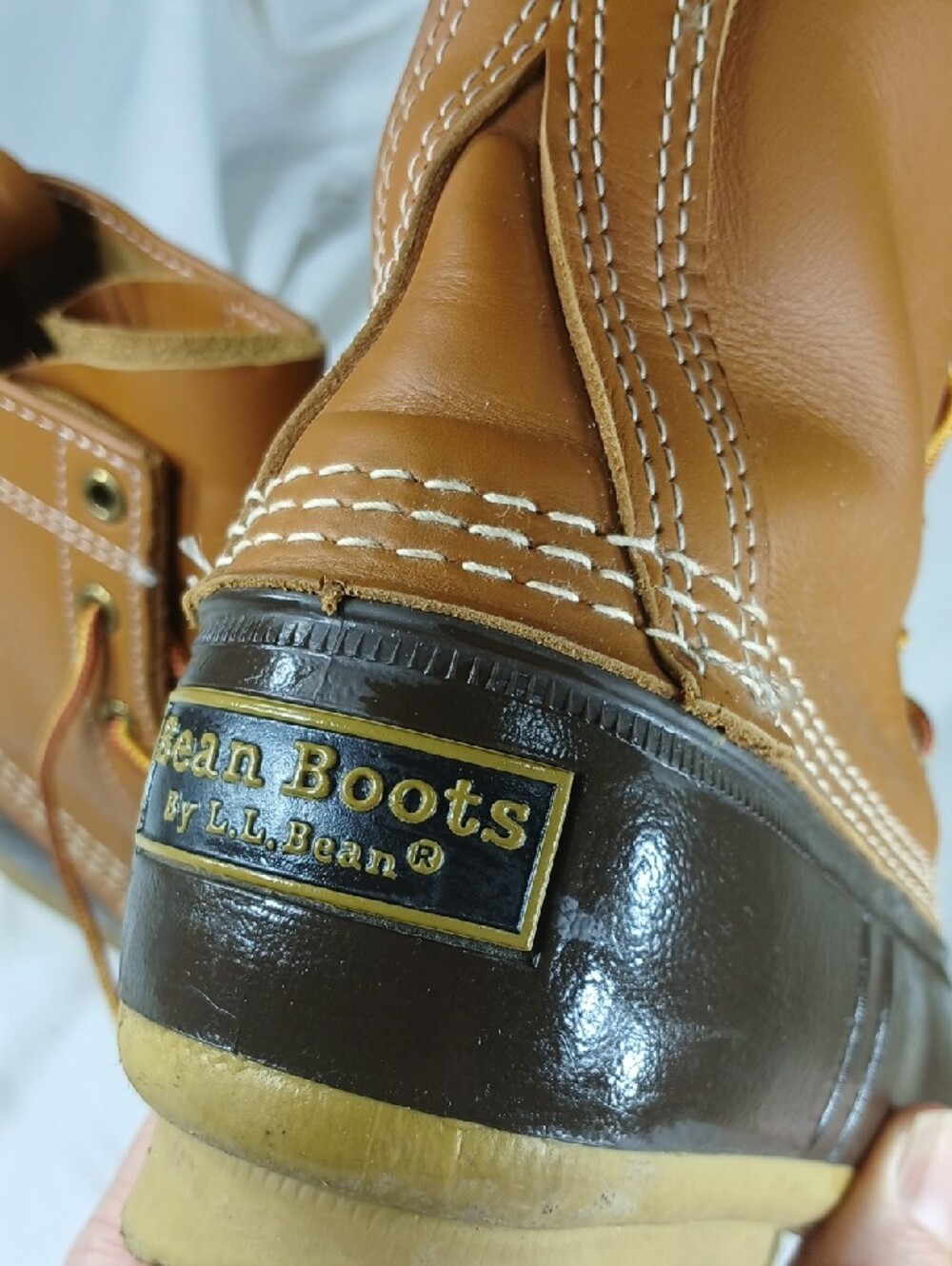 Womens L.L. Bean Tan Leather and Black Rubber Outsole Boots - Picture 4 of 12